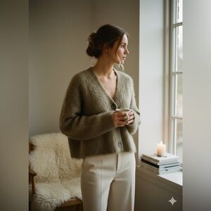 Madewell Alpaca Blend Cardigan | Soft Girl • Cozy Core • Capsule Wardrobe | XS